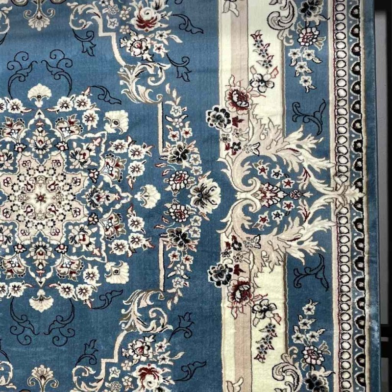 سجاد تركي حرير N232A سماوي مقاس 150*220