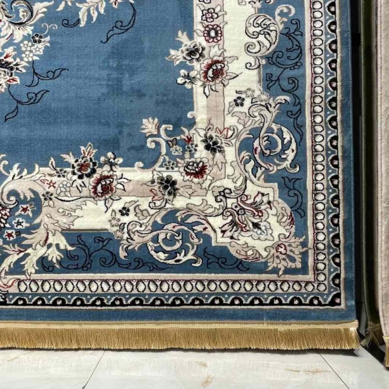 سجاد تركي حرير N232A سماوي مقاس 150*220