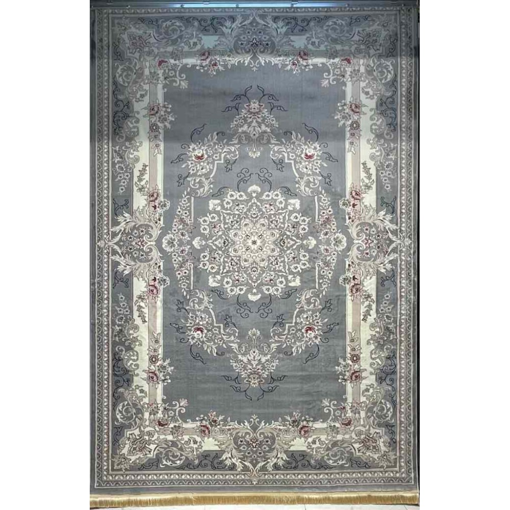 سجاد تركي حرير N232A رصاصي مقاس 100*300