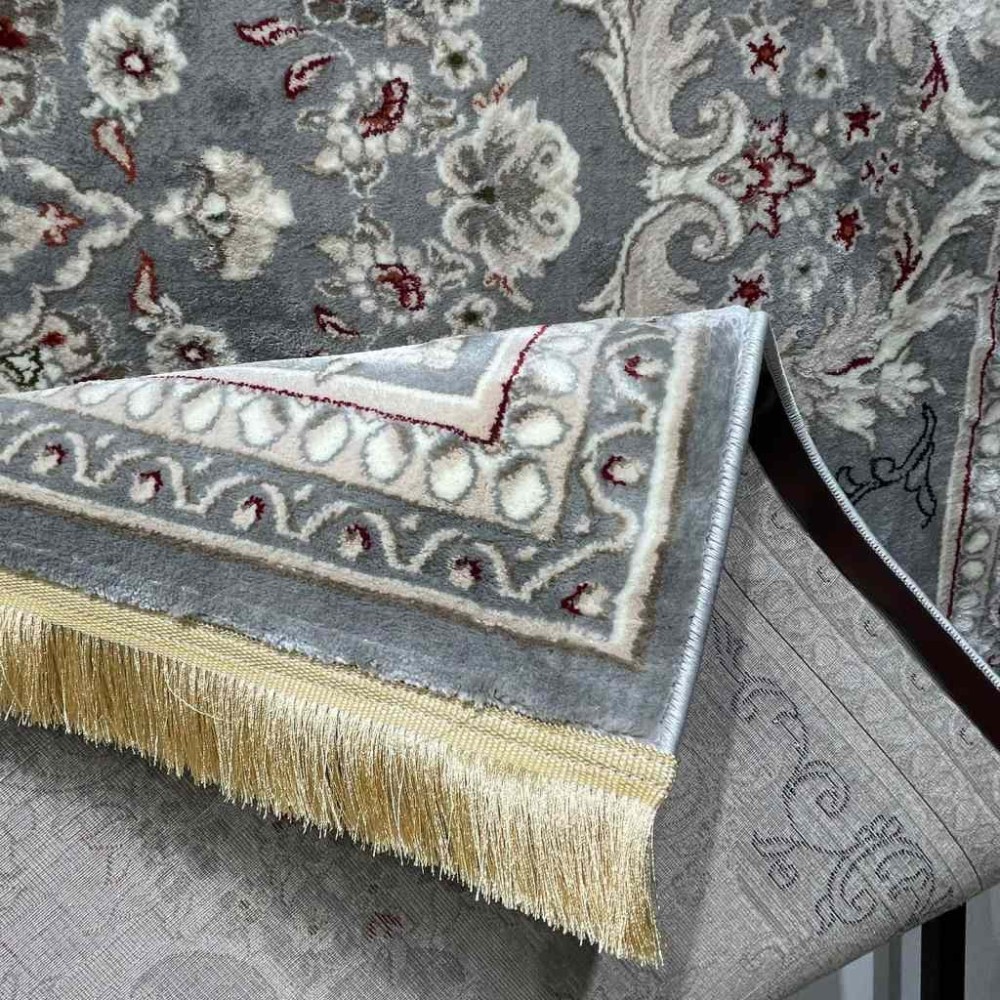 سجاد تركي حرير N232A رصاصي مقاس 100*300