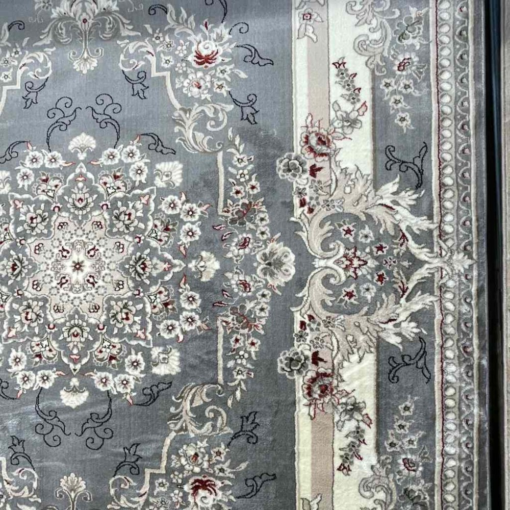 سجاد تركي حرير N232A رصاصي مقاس 100*300