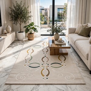 سجاد الهبه تركي ليديا N0516A كريم اخضر مقاس 300*400