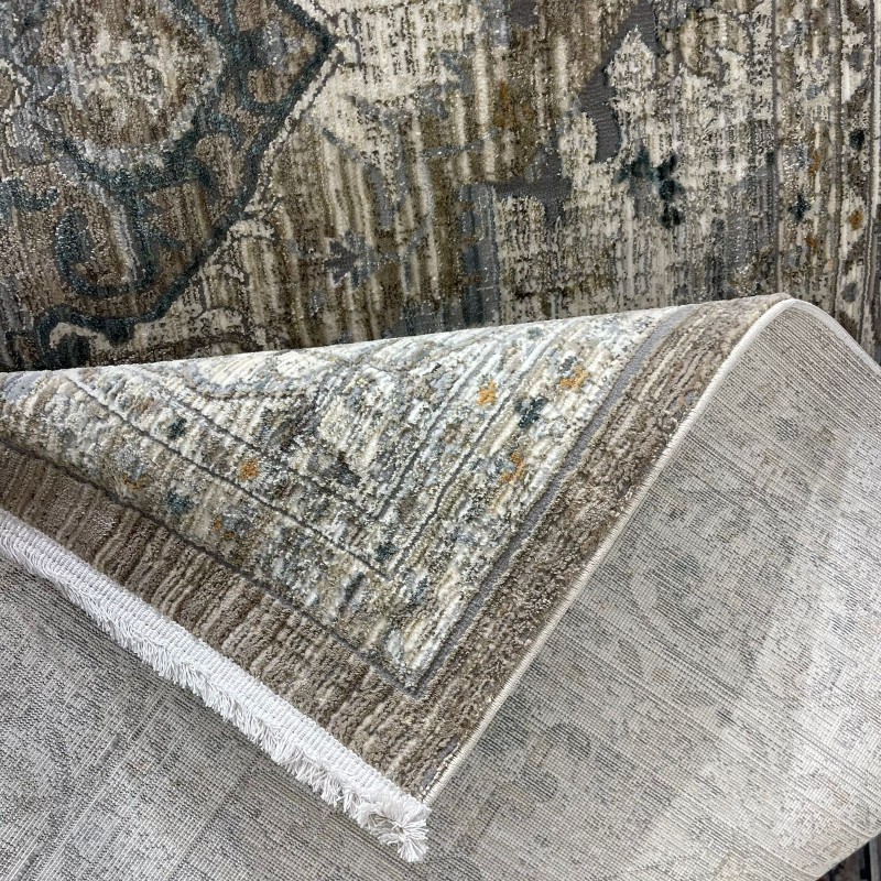سجاد بوهيمي تركي مراكش F0560A بيج ابيض مقاس 100*300