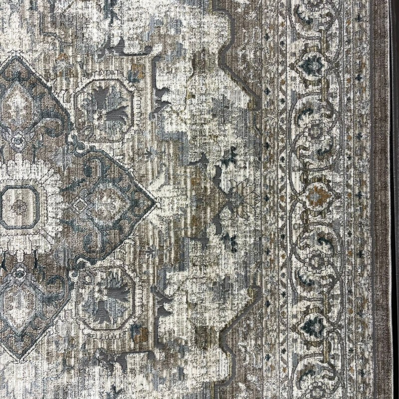 سجاد بوهيمي تركي مراكش F0560A بيج ابيض مقاس 100*300