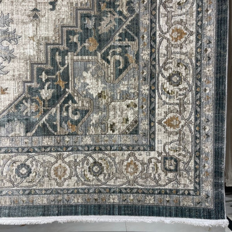 سجاد بوهيمي تركي مراكش F0560A سماوي ابيض مقاس 250*350