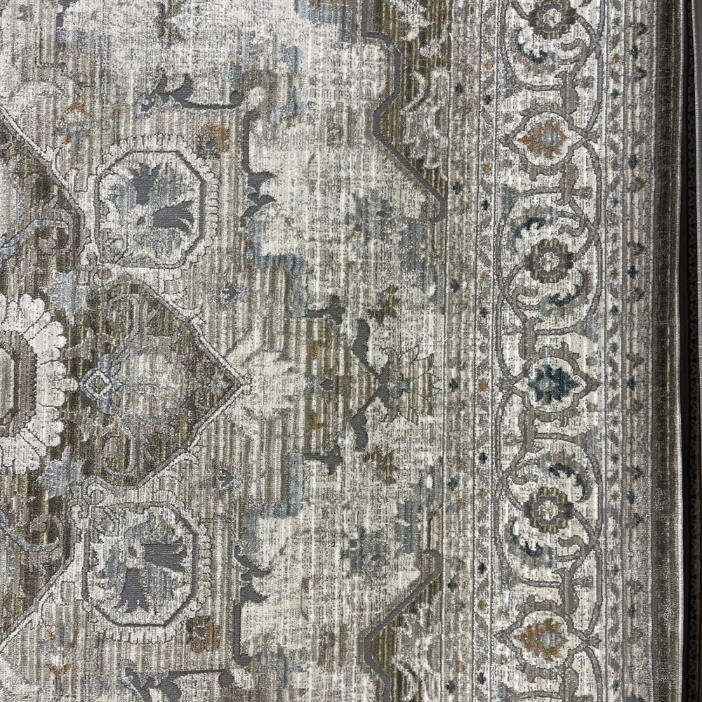 سجاد بوهيمي تركي مراكش F0560A اخضر ابيض مقاس 120*170