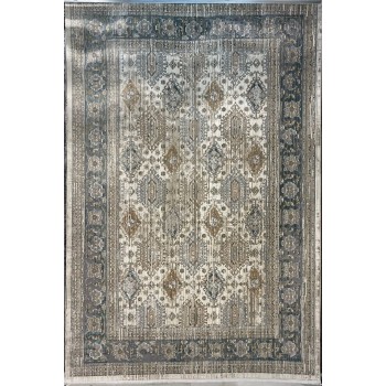 سجاد بوهيمي تركي مراكش X0744D ابيض سماوي مقاس 150*220