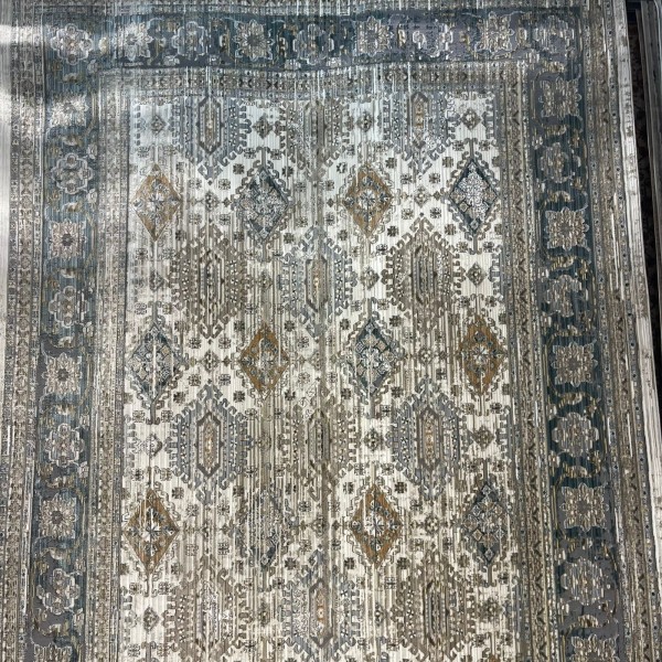 سجاد بوهيمي تركي مراكش X0744D ابيض سماوي مقاس 200*300