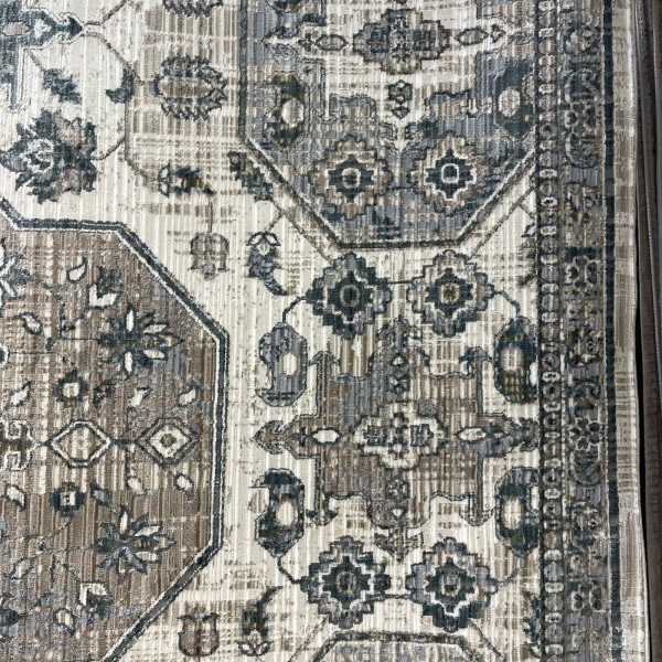 سجاد بوهيمي تركي مراكش X0746A ابيض سماوي مقاس 100*300