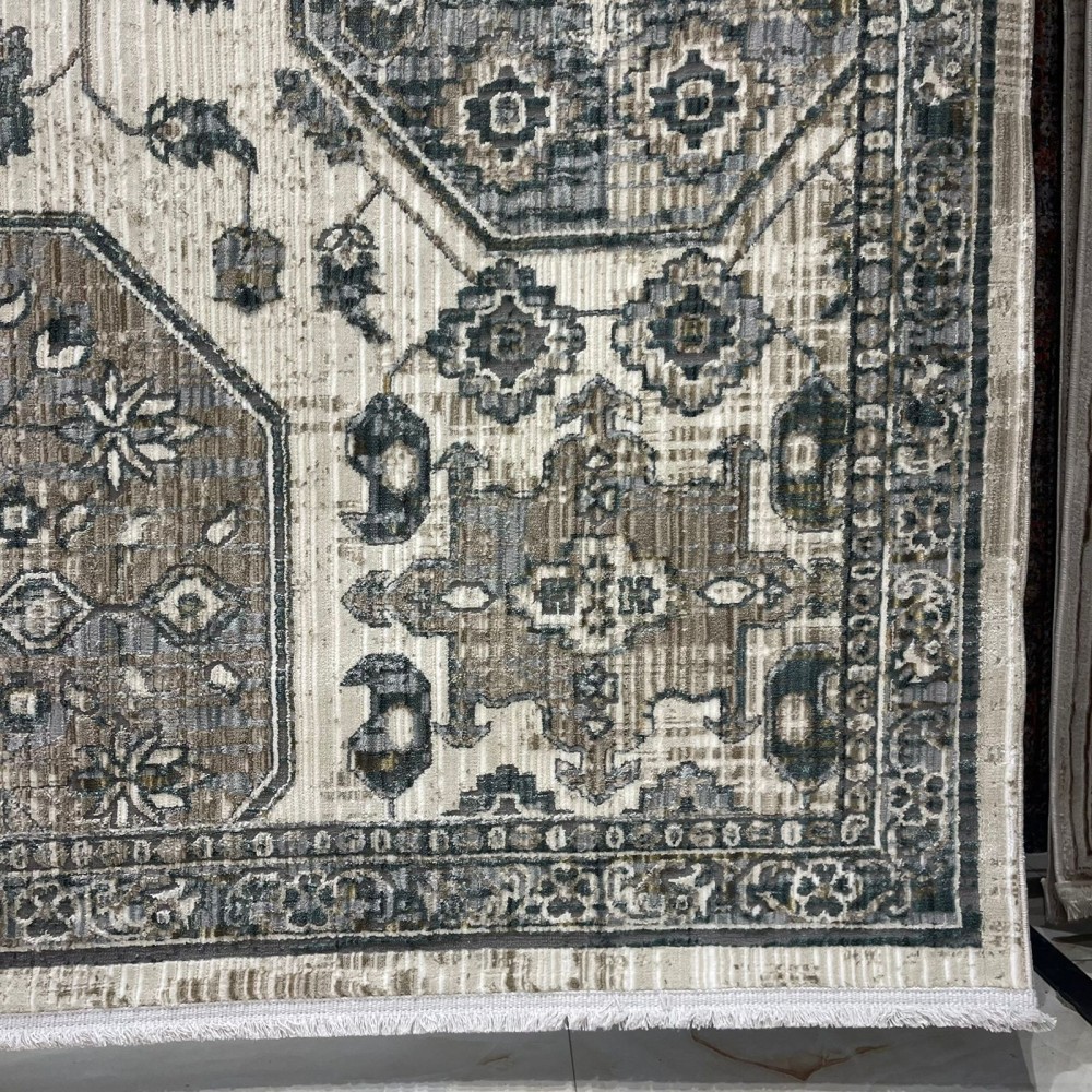 سجاد بوهيمي تركي مراكش X0746A ابيض سماوي مقاس 120*170