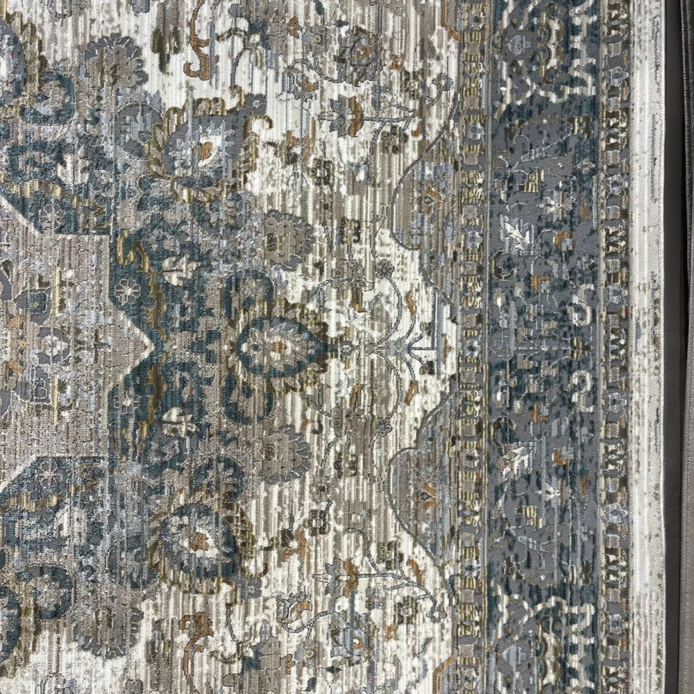 سجاد بوهيمي تركي مراكش X0750A ابيض رصاصي مقاس 150*220