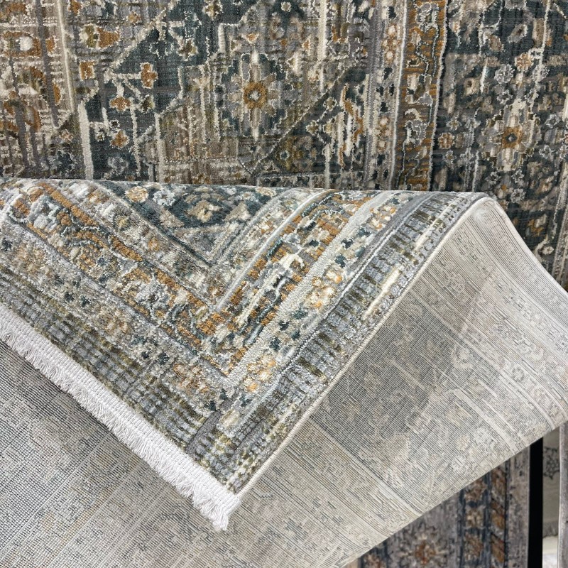 سجاد بوهيمي تركي مراكش X0752A ابيض سماوي مقاس 100*300