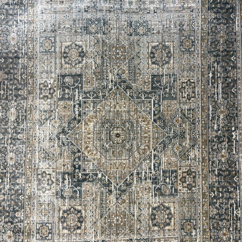 سجاد بوهيمي تركي مراكش X0752A ابيض سماوي مقاس 100*300