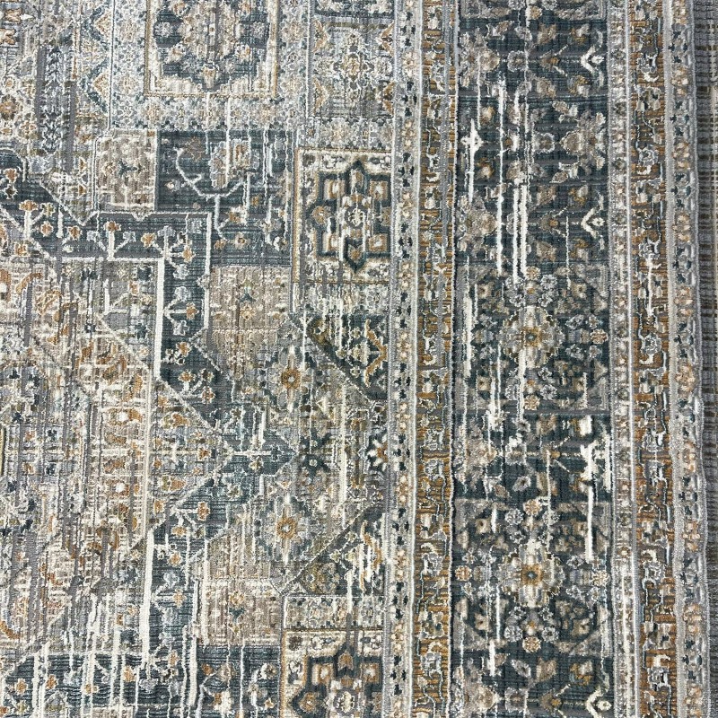 سجاد بوهيمي تركي مراكش X0752A ابيض سماوي مقاس 100*300