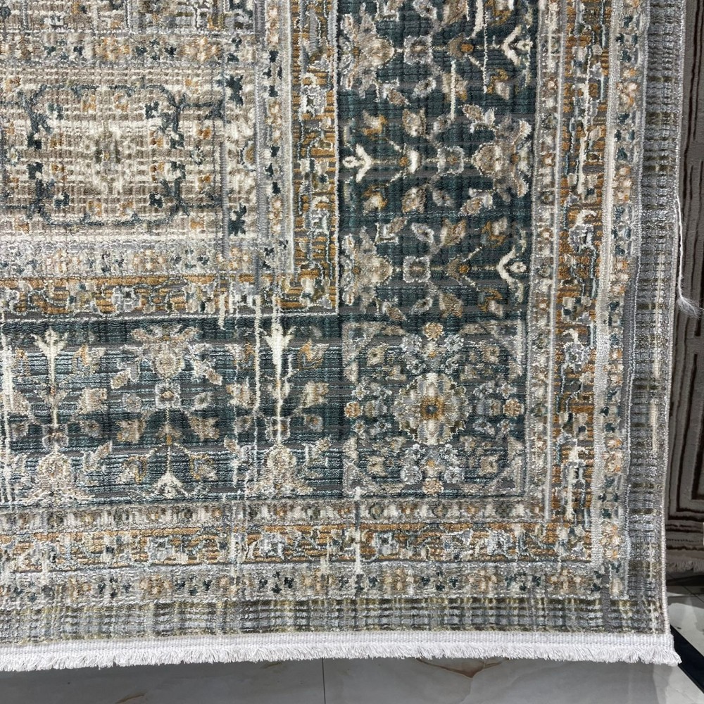 سجاد بوهيمي تركي مراكش X0752A ابيض سماوي مقاس 120*170