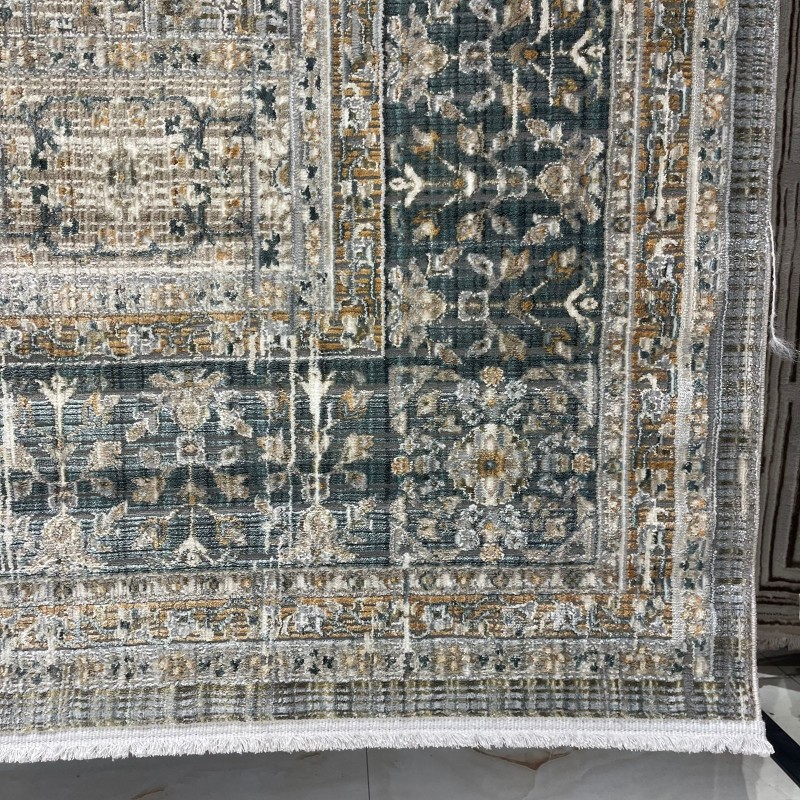 سجاد بوهيمي تركي مراكش X0752A ابيض سماوي مقاس 100*300