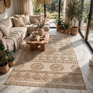 سجاد خيش مايا HD44A بيج غامق مقاس 200*300