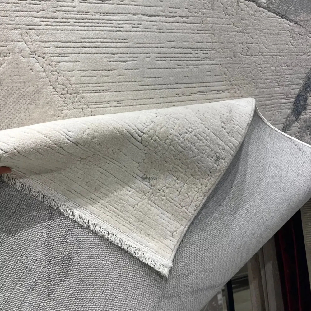 سجاد تركي برل 42816A كريم سماوي مقاس 50*80 - سجاد مودرن