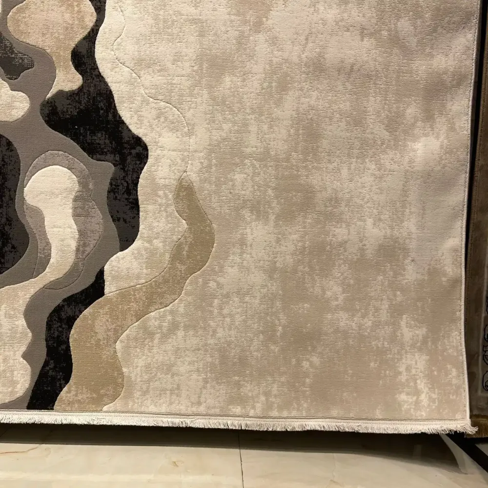 سجاد تركي برل 42819A كريم اسود مقاس 50*80