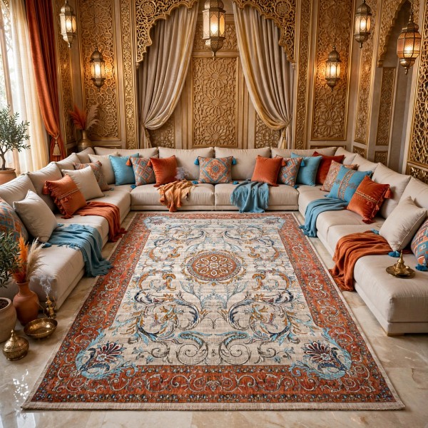 سجاد بوهيمي تركي رادا KR12C كريم زهري مقاس 250*350