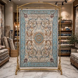 سجاد بوهيمي تركي رادا KR12C كريم تركواز مقاس 250*350