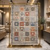 سجاد بوهيمي تركي رادا CB07G بيج مولتي روز مقاس 50*80