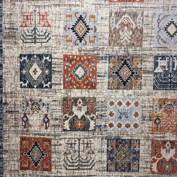 سجاد بوهيمي تركي رادا CB07G بيج مولتي روز مقاس 50*80