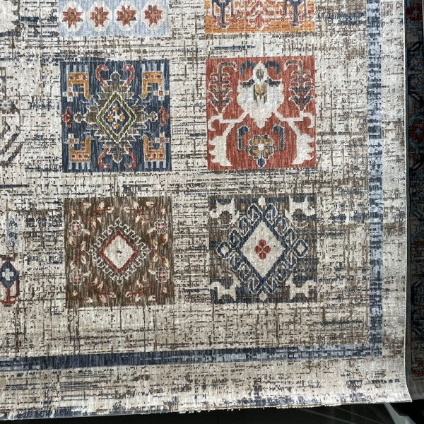 سجاد بوهيمي تركي رادا CB07G بيج مولتي روز مقاس 50*80