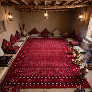 سجاد الهبه تركي سيلك نوماد B231A احمر كحلي مقاس 150*220