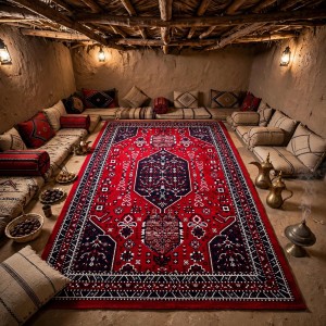 سجاد الهبه تركي سيلك نوماد B241A احمر كحلي مقاس 150*220