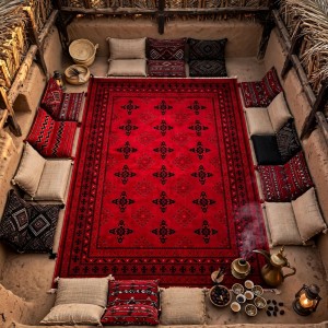 سجاد الهبه تركي سيلك نوماد C276A احمر اسود مقاس 80*150
