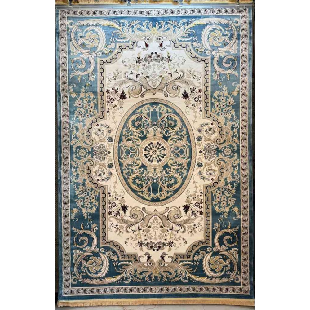 سجاد تركي سوبر انتيك كلاسيك سميك ناعم سماوي مقاس 250*350