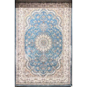 سجاد تركي سوبر شيراز P7242 سماوي مقاس 100*400
