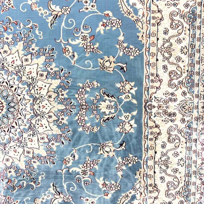 سجاد تركي سوبر شيراز P7242 سماوي مقاس 120*170