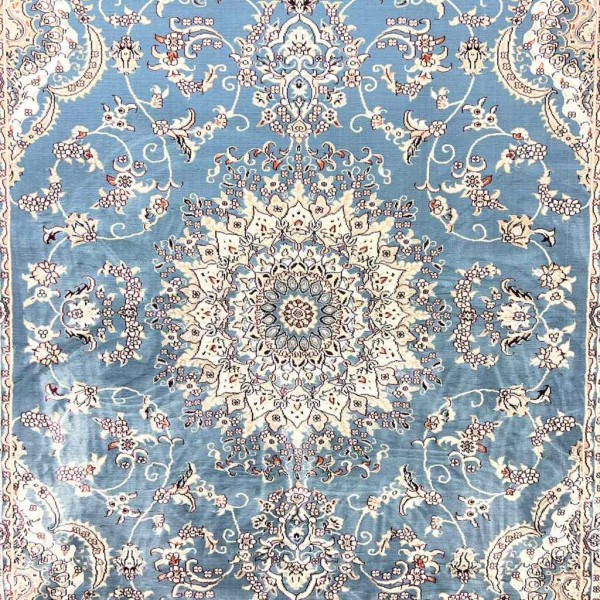 سجاد تركي سوبر شيراز P7242 سماوي مقاس 100*500
