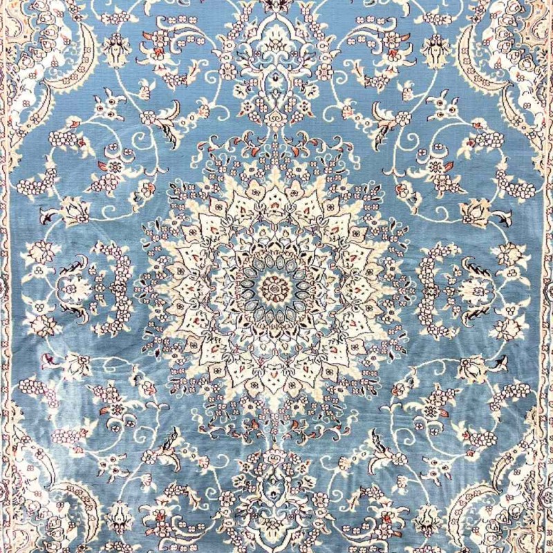 سجاد تركي سوبر شيراز P7242 سماوي مقاس 120*170