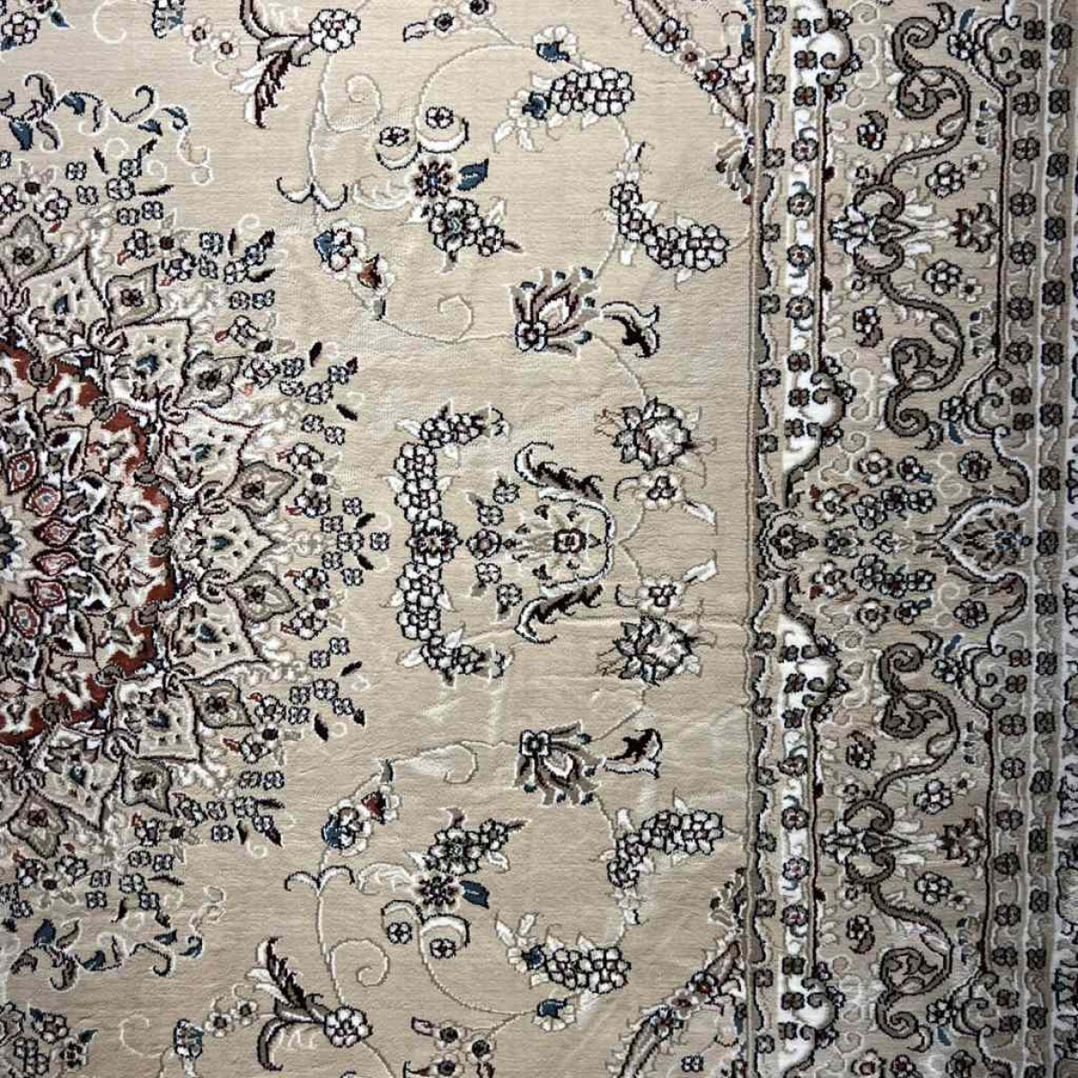 سجاد تركي سوبر شيراز P7242 بيج فاتح مقاس 120*170