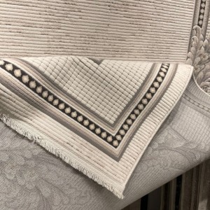 سجاد فورتاكس تركي 41498A كريم اسود دائري مقاس 200*200