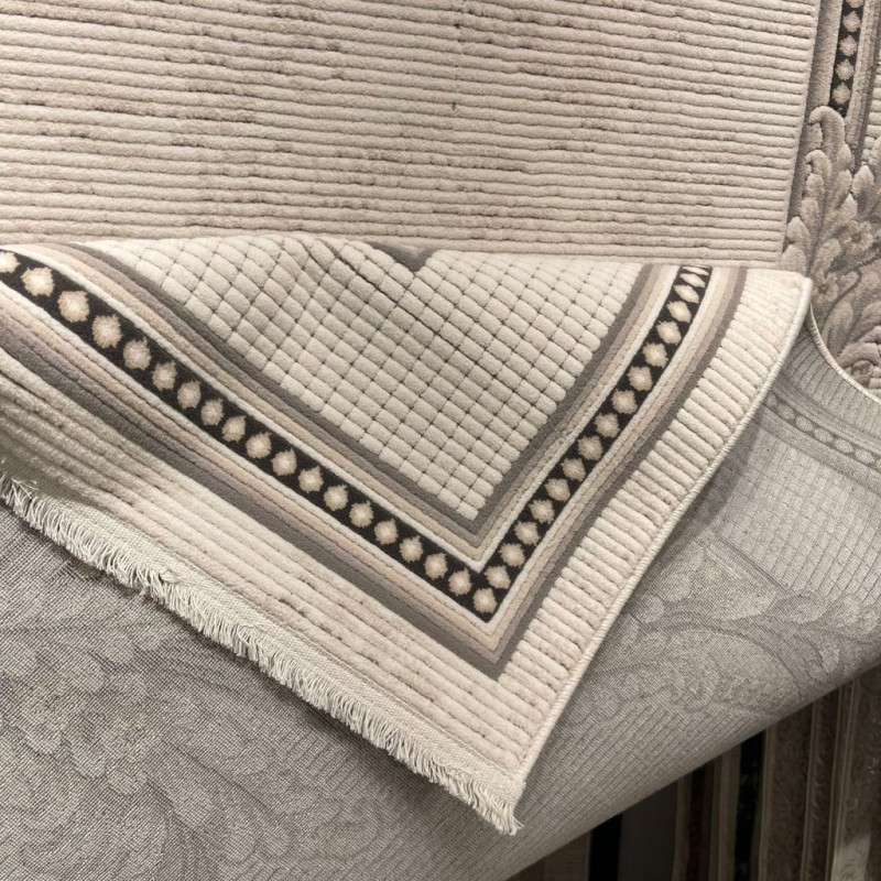 سجاد فورتاكس تركي 41498A كريم اسود مقاس 50*80 - سجاد مودرن