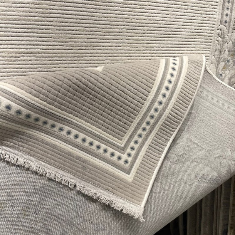 سجاد فورتاكس تركي 41498A كريم رصاصي مقاس 150*220 - سجاد مودرن