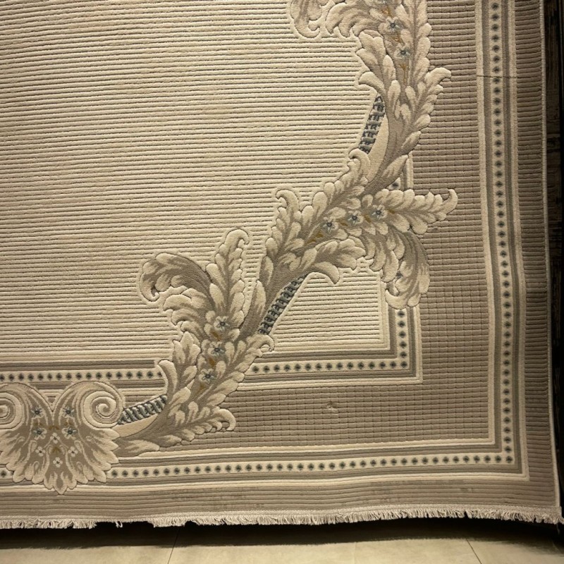 سجاد فورتاكس تركي 41498A كريم رصاصي مقاس 150*220 - سجاد مودرن