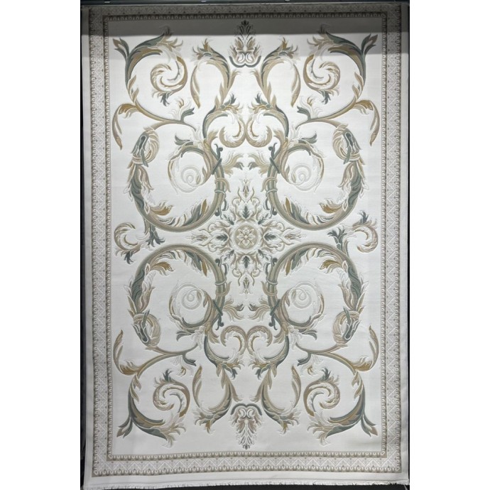 سجاد فورتاكس تركي 41748A كريم اخضر دائري مقاس 200*200 - سجاد مودرن