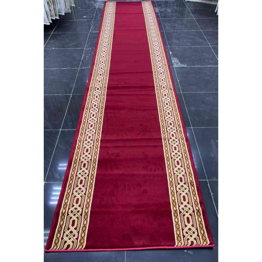 ممر ملكي رسمي اكريليك خيط مبروم فرش درج برواز لون احمر عرض 125 سم ممر ملكي رسمي اكريليك خيط مبروم فرش درج برواز لون احمر عرض 125 سم