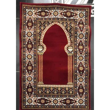 سجاد صلاة الامام الماس صوف خيط مبروم 75 سم*125 سم احمر