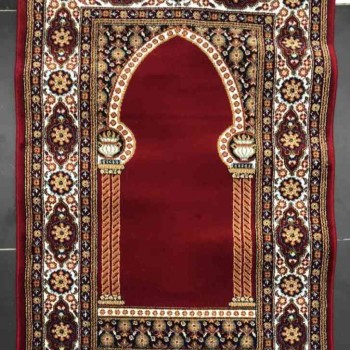 سجاد صلاة الامام الماس صوف خيط مبروم 75 سم*125 سم احمر