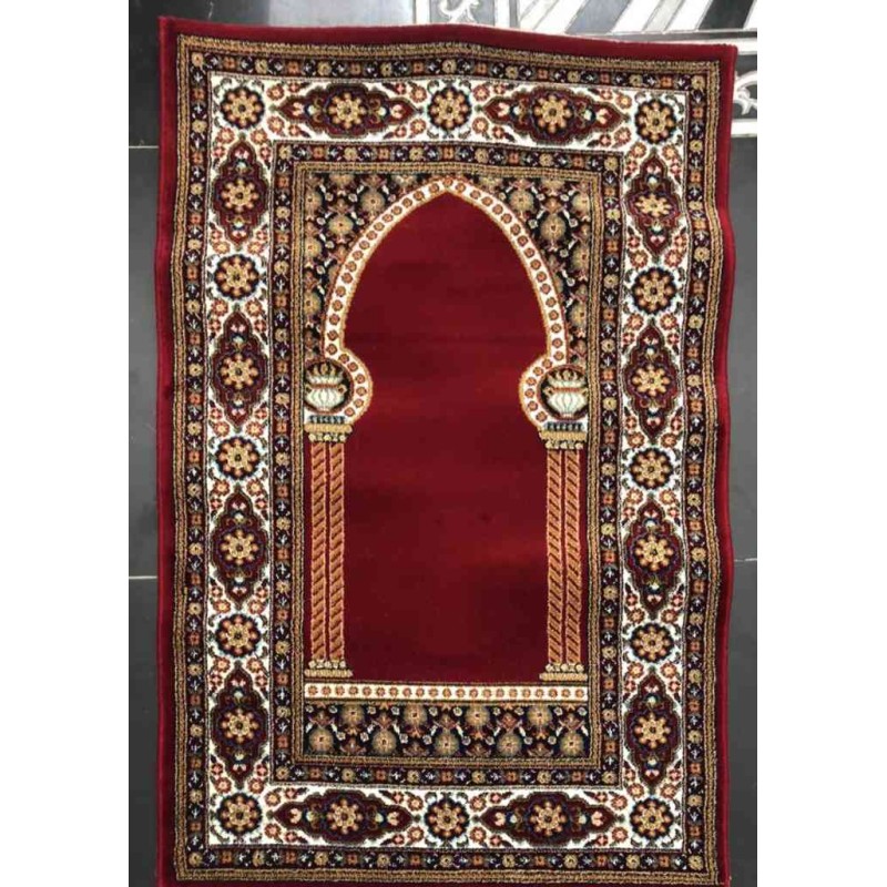سجاد صلاة الامام الماس صوف خيط مبروم 75 سم*125 سم احمر