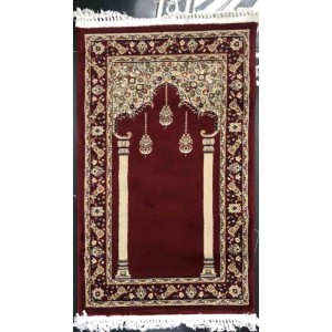 سجادة صلاه تركي فاخرة انطاليا 3370C احمر 75*120 سجادة صلاه تركي فاخرة انطاليا 3370C احمر 75*120