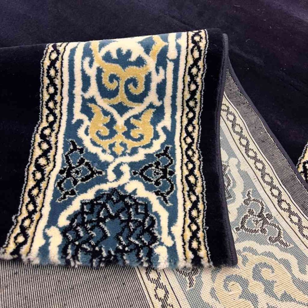 سجاد صلاة مناسك تركي F301A كحلي مقاس 125*500 سم