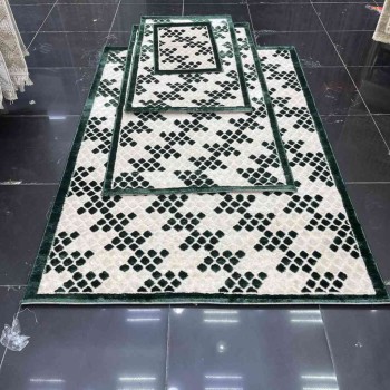 طقم ابو راكان اربع سجاد ستار حرير 1994 تركي اخضر مقاس 150*220+50*80+100*200+80*150