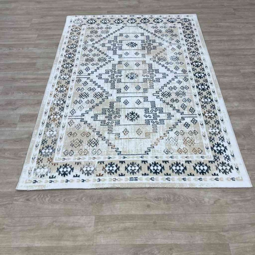 سجاد تركي ميا 11224B بيج ازرق غامق مقاس 80*150